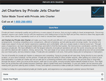 Tablet Screenshot of privatejetscharter.com